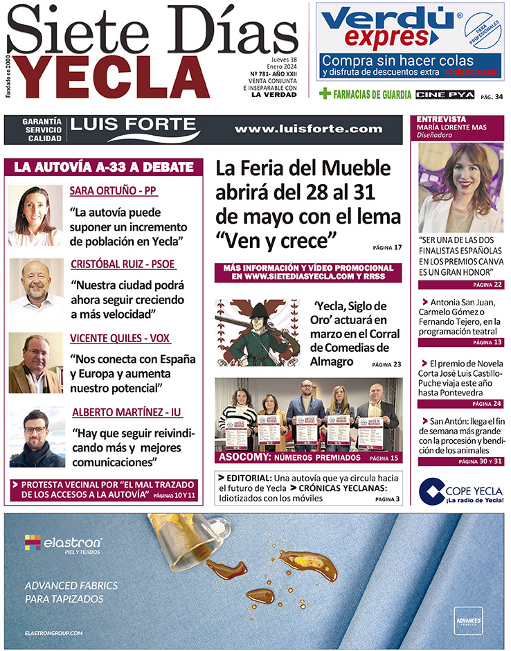 SIETE DÍAS YECLA – Edición 781 – Jueves 18 de enero de 2024