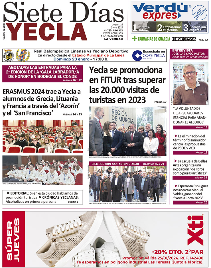 SIETE DÍAS YECLA – Edición 782 – Jueves 25 de enero de 2024