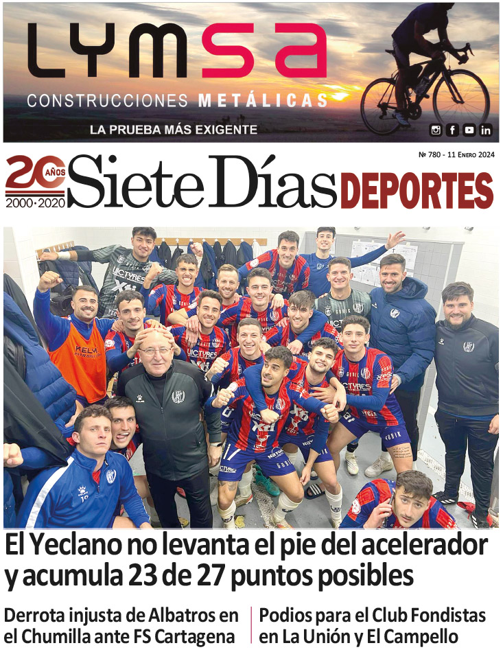 DEPORTES SIETE DÍAS YECLA – Edición 780 – Jueves 11 de enero de 2024