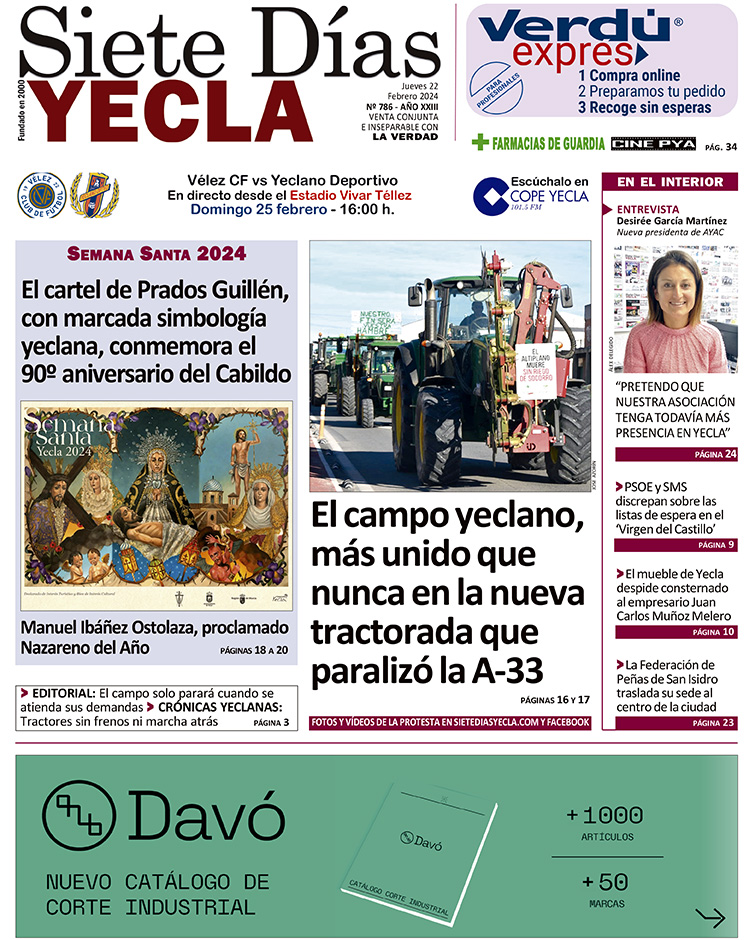 SIETE DÍAS YECLA – Edición 786 – Jueves 22 de febrero de 2024