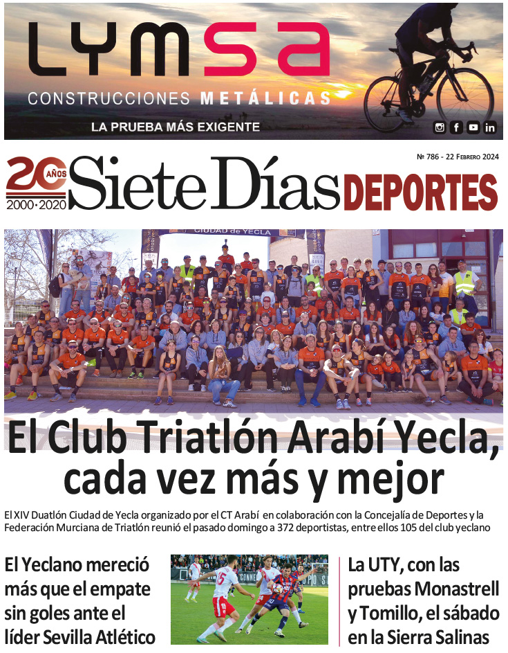 DEPORTES SIETE DÍAS YECLA – Edición 786 – Jueves 22 de febrero de 2024