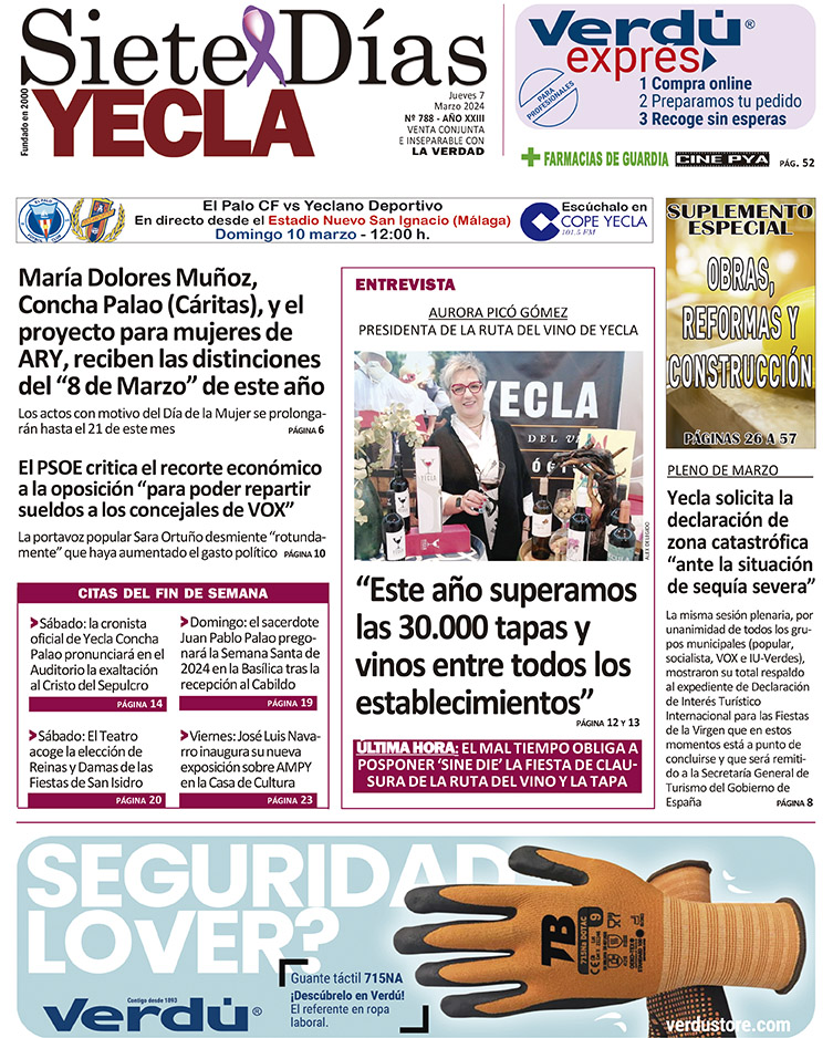 SIETE DÍAS YECLA – Edición 788 – Jueves 7 de marzo de 2024