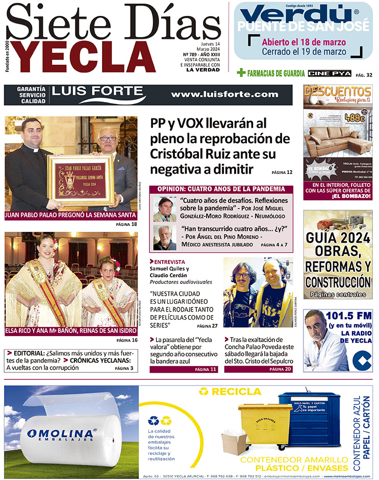 SIETE DÍAS YECLA – Edición 789 – Jueves 14 de marzo de 2024