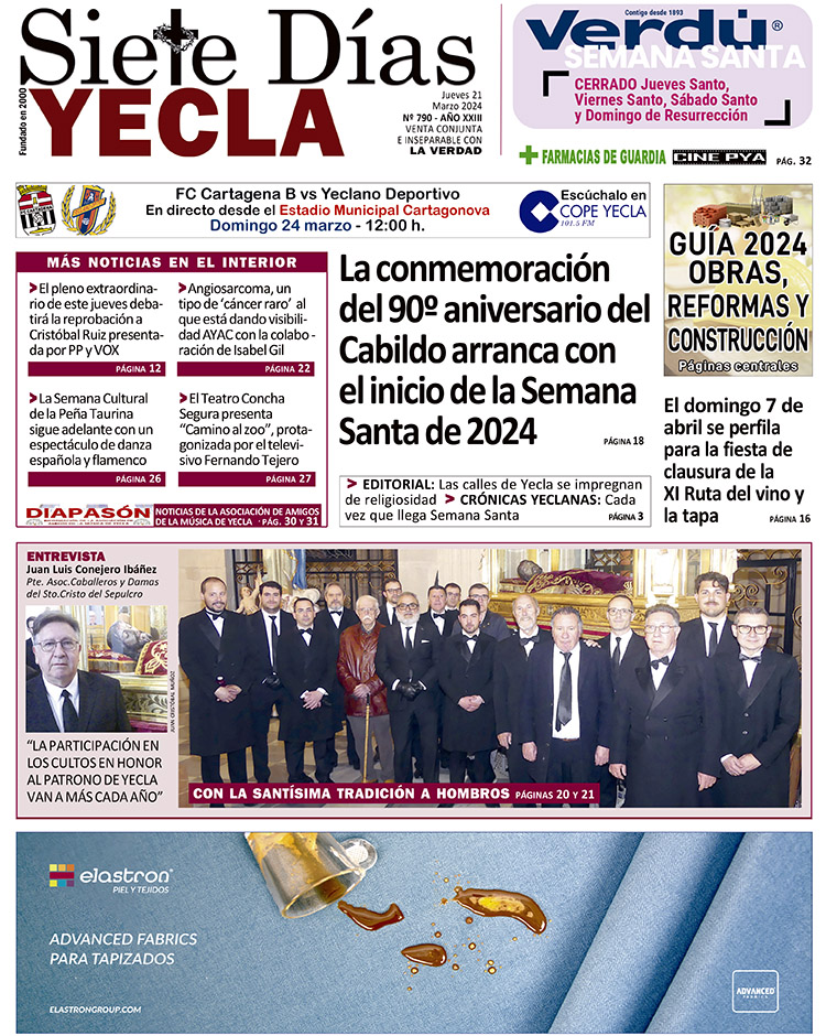 SIETE DÍAS YECLA – Edición 790 – Jueves 21 de marzo de 2024