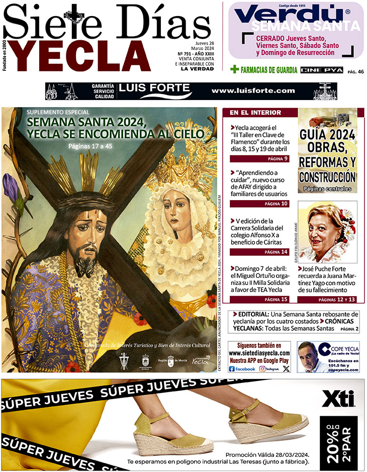 SIETE DÍAS YECLA – Edición 791 – Jueves 28 de marzo de 2024