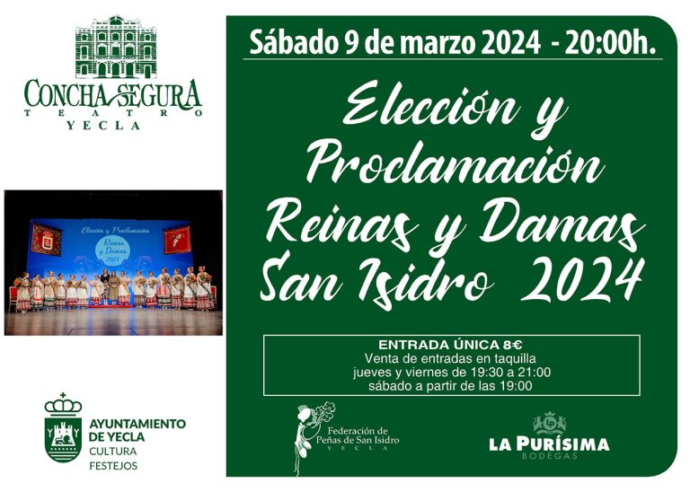 LLEGA EL MOMENTO DE QUE YECLA CONOZCA A LAS REINAS Y DAMAS DE LAS FIESTAS DE SAN ISIDRO 2024