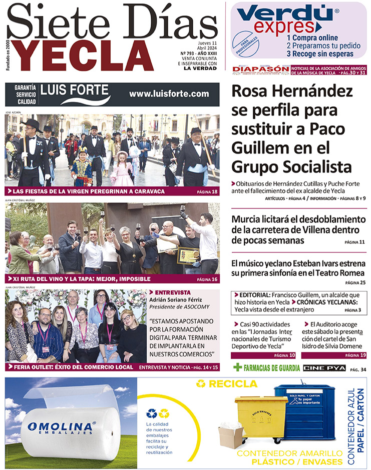 SIETE DÍAS YECLA – Edición 793 – Jueves 11 de abril de 2024