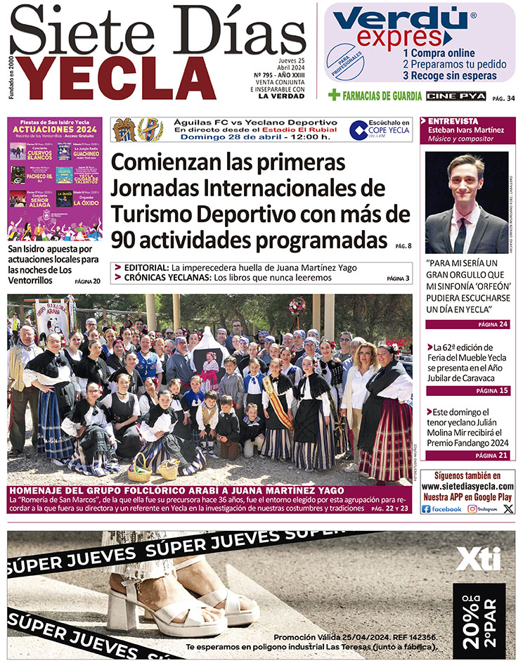 SIETE DÍAS YECLA – Edición 795 – Jueves 25 de abril de 2024