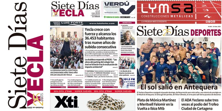 PORTADAS JUEVES 24 DE ABRIL DE 2025 – EDICIÓN 843