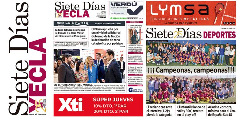 PORTADAS JUEVES 29 DE MAYO DE 2025 – EDICIÓN 848