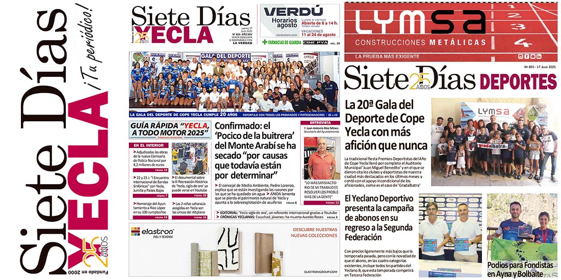 Portadas 17 julio 2025 siete dias yecla