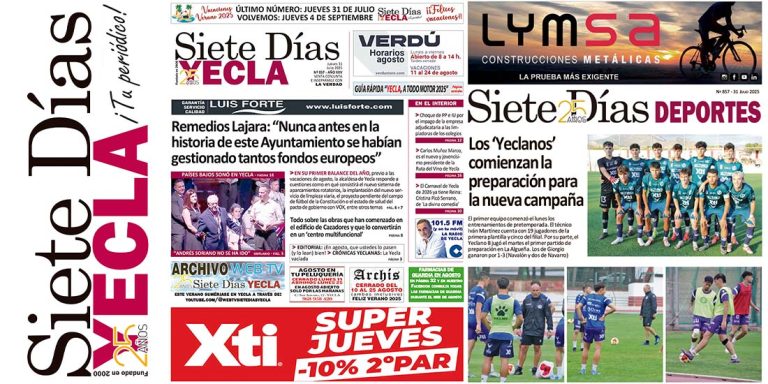PORTADAS JUEVES 31 DE JULIO DE 2025 – EDICIÓN 857