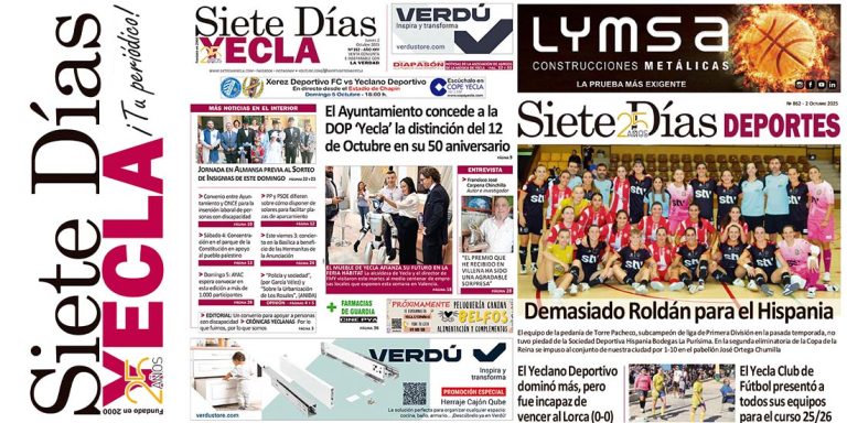 PORTADAS JUEVES 2 DE OCTUBRE DE 2025 – EDICIÓN 862
