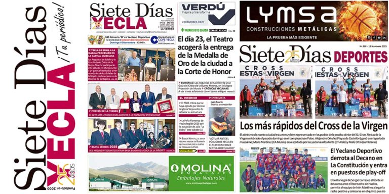 PORTADAS JUEVES 13 DE NOVIEMBRE DE 2025 – EDICIÓN 868