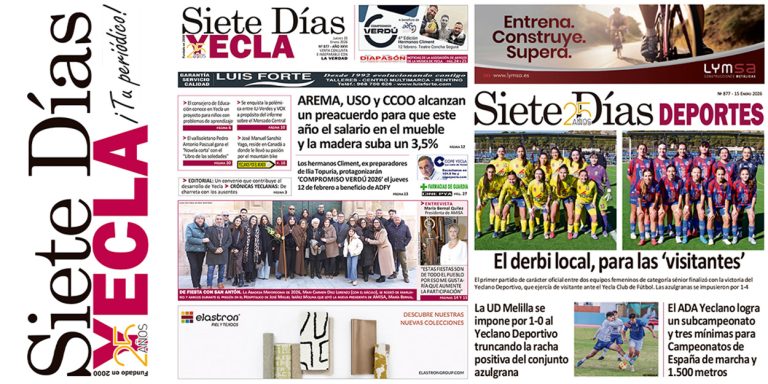 PORTADAS JUEVES 15 DE ENERO DE 2026 – EDICIÓN 877