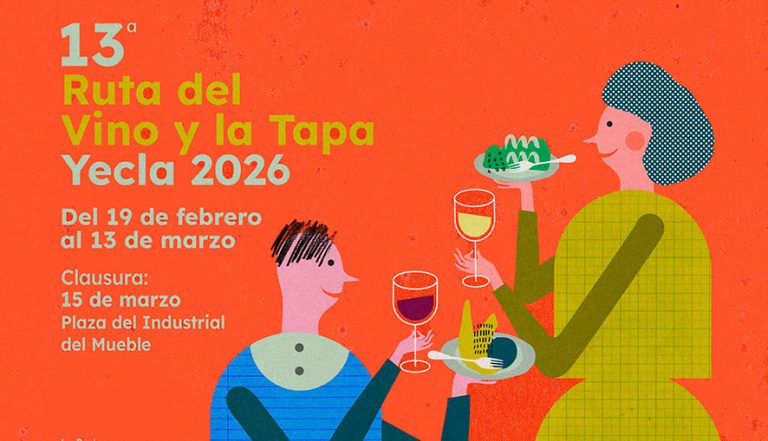 cartel de la ruta del vino y la tapa