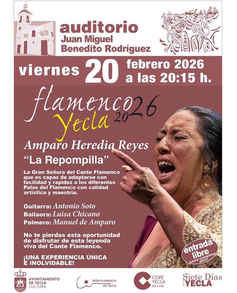 viernes 20 de febrero 2026 peña flamenca yecla