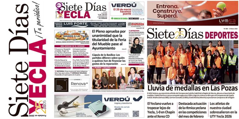 Adelanto de las portadas de Siete días Yecla
