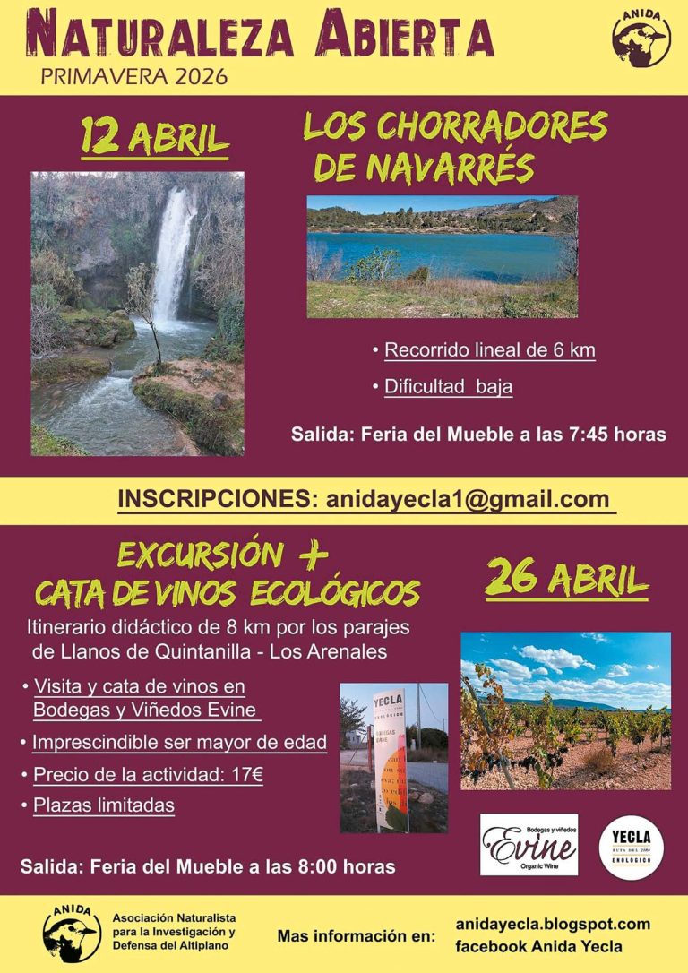 Ciclo ‘Naturaleza Abierta’ Primavera 2026 de ANIDA